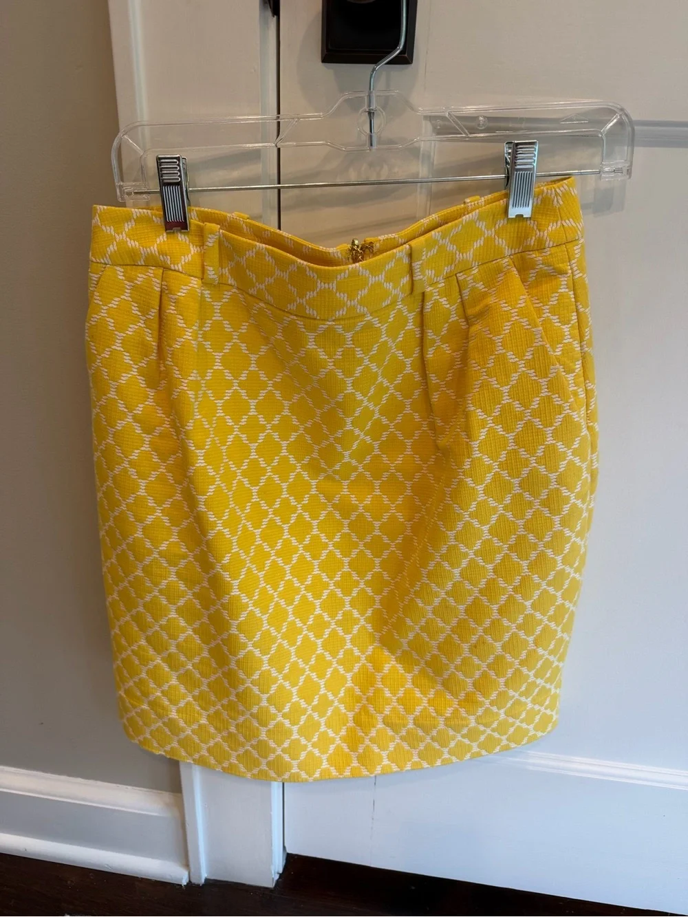 kate spade Yellow and White Patterned Pencil Skirt